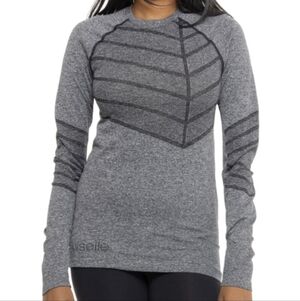 NEW Oiselle Birds of a Feather Shirt Long Sleeve Running Top‎ Small black gray